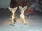 Außendekoration zu Weihnachten - 2 Rentiere vor einem Schlitten