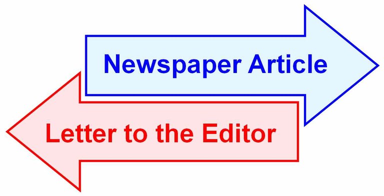Newspaper Article and Letter to the Editor Newspaper Article and Letter to the Editor