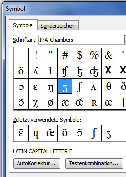 In Word Tastenkombination für Zeichen festlegen Schritt 1