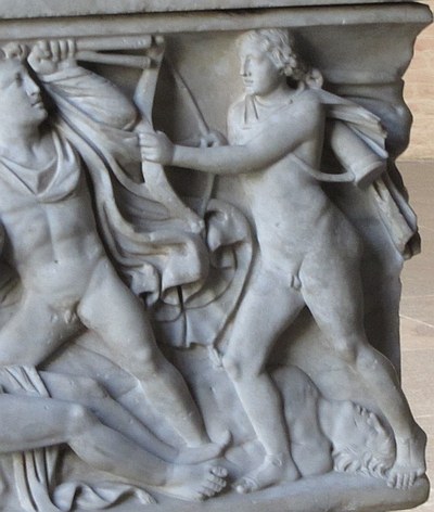 Sarkophag mit Darstellung der Tötung der Niobe und ihrer Kinder - Apollo