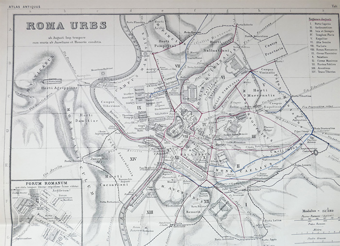 Stadtplan Rom, kleine Datei (Atlas antiquus)