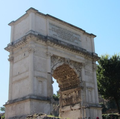 Der Titusbogen auf dem Forum Romanum, rückseitige Ansicht