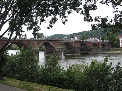 Die römische Brücke über die Mosel in Trier