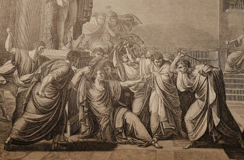 Die Ermordung Caesars, nach Camuccini, Ausschnitt, kleine Datei