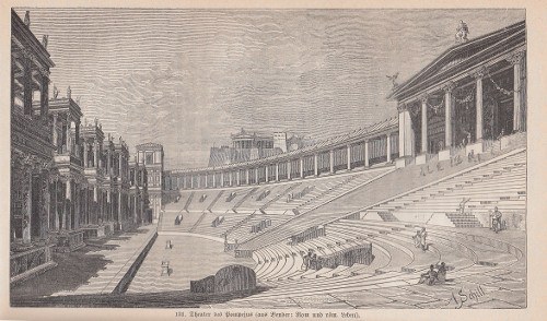 Das Theater des Pompeius in Rom, Stich von Adolf Schill, kleine Datei