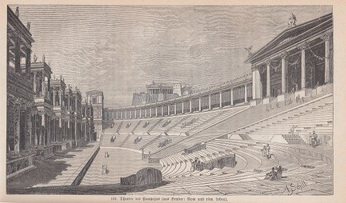 Das Theater des Pompeius in Rom, Stich von Adolf Schill, kleine Datei Das Theater des Pompeius in Rom, Stich von Adolf Schill, kleine Datei