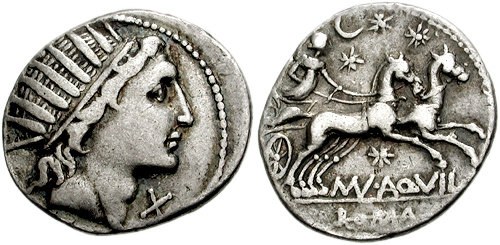 Römischer Denarius (Sol und luna)