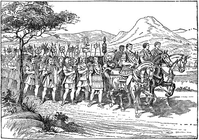 Römischer Heereszug auf dem Marsch