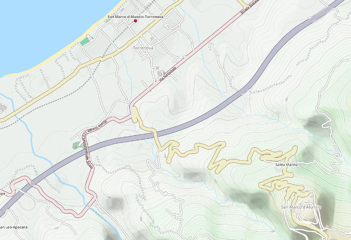 San Marco d'Alunzio auf Sizilien, OpenStreetMap-Karte