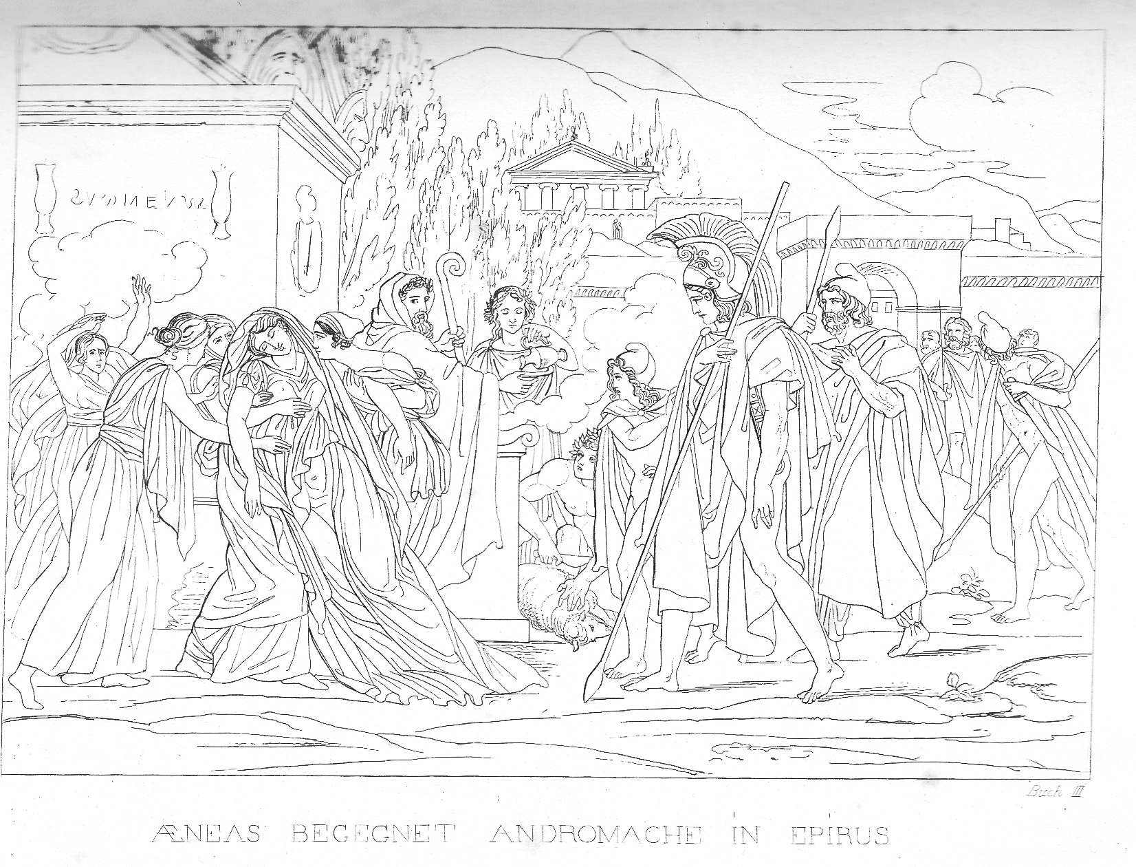 Aeneas begrüßt Andromache (großes Bild)