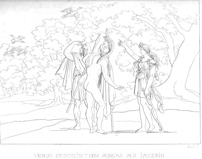 Venus erscheint Aeneas als Jägerin (Vergil, Aeneis) - großes Bild