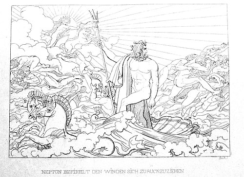 Neptun zähmt die Winde (Vergil, Aeneis, Buch 1)
