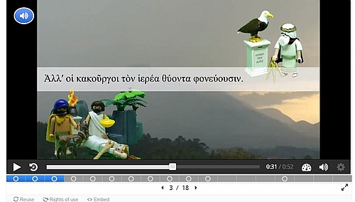 Screenshot Lernvideo zum Partizip im Griechisch-Portal